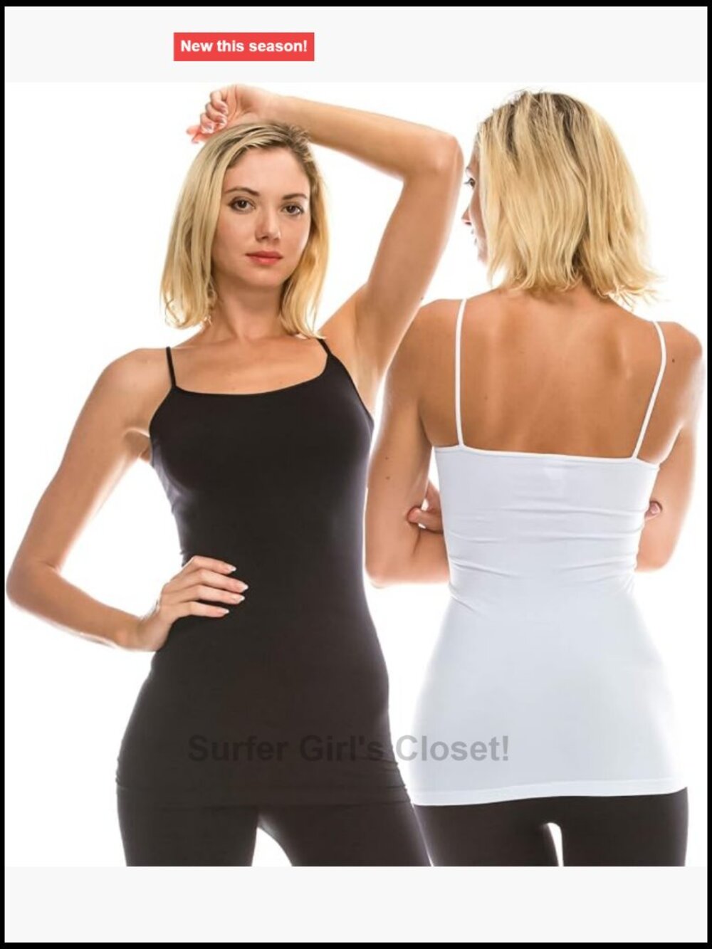 Women's Seamless Spaghetti Strap Camisole Tank Top - UPF 50+ UV Protection -